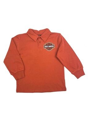 Harley-Davidson Orange Long Sleeve Polo with Chest Patch